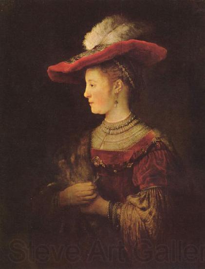 REMBRANDT Harmenszoon van Rijn Portrait of Saskia van Uylenburch France oil painting art
